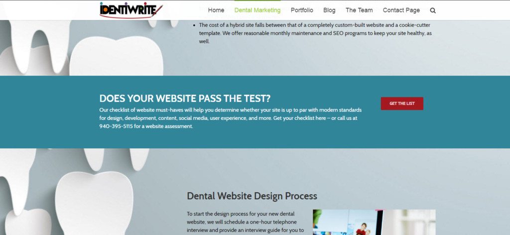 dental website parallax design element